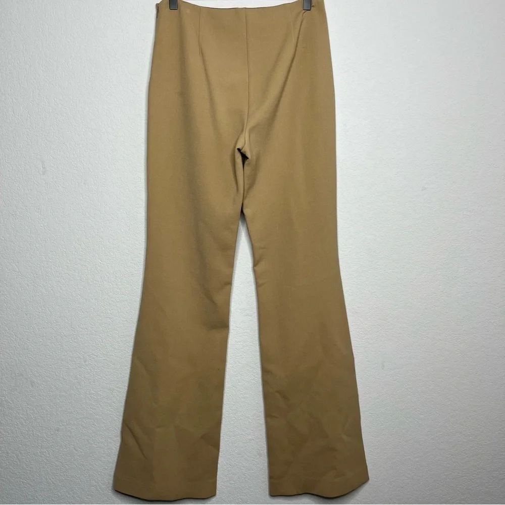 Theory Women Pants 4 Virgin Wool Tan Saxton Trousers Palomino Office Flare - Picture 6 of 11